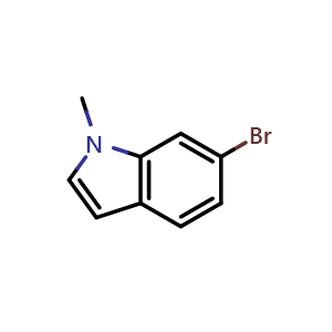 Chemical structure of 6-Bromo-1-methylindole , CAS 125872-95-9, AChemBlock M22708
