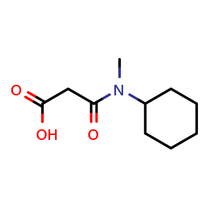 Chemical structure of 3-[Cyclohexyl(methyl)amino]-3-oxopropanoic acid , CAS 1251367-36-8, AChemBlock M22726