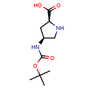 Chemical structure of (4S)-4-(Boc-amino)-L-proline , CAS 1279034-78-4, AChemBlock M22732