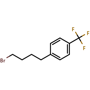 Chemical structure of 1-(4-Bromobutyl)-4-(trifluoromethyl)benzene , CAS 1341739-35-2, AChemBlock M22736