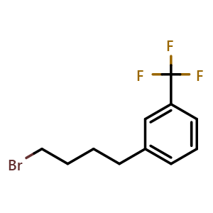 Chemical structure of 1-(4-Bromobutyl)-3-(trifluoromethyl)benzene , CAS 1342757-34-9, AChemBlock M22737