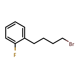 Chemical structure of 1-(4-Bromobutyl)-2-fluorobenzene , CAS 1343287-81-9, AChemBlock M22739