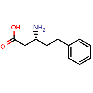 Chemical structure of (R)-3-Amino-5-phenylpentanoic acid , CAS 147228-37-3, AChemBlock M22743
