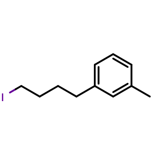 Chemical structure of 1-(4-Iodobutyl)-3-methylbenzene , CAS 154108-09-5, AChemBlock M22749