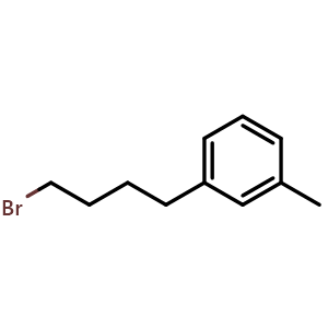 Chemical structure of 1-(4-Bromobutyl)-3-methylbenzene , CAS 383913-43-7, AChemBlock M22773