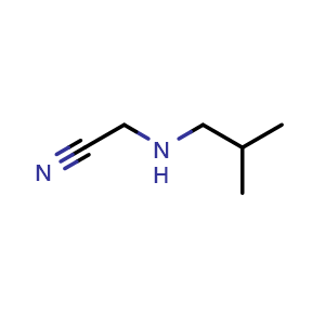 Chemical structure of 2-[(2-Methylpropyl)amino]acetonitrile , CAS 63315-37-7, AChemBlock M22778