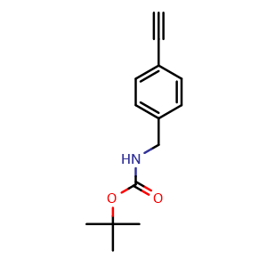 Chemical structure of tert-Butyl 4-ethynylbenzylcarbamate , CAS 680190-96-9, AChemBlock M22784