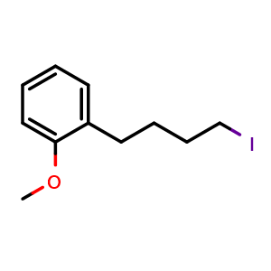 Chemical structure of 1-(4-Iodobutyl)-2-methoxybenzene , CAS 75934-24-6, AChemBlock M22788