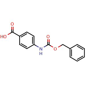 Chemical structure of 4-(Cbz-amino)benzoic acid , CAS 5330-71-2, AChemBlock M22800