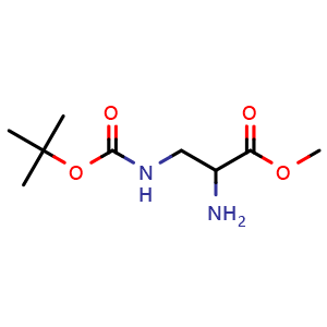 Chemical structure of 3-(Boc-amino)-DL-alanine Methyl ester , CAS 161972-25-4, AChemBlock M22828