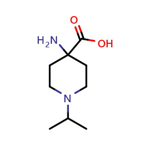 Chemical structure of 4-Amino-1-isopropyl-4-piperidinecarboxylic acid , CAS 933760-73-7, AChemBlock M22842