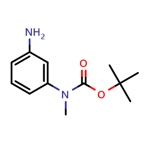 Chemical structure of 3-(N-Boc-N-methylamino)aniline , CAS 528882-16-8, AChemBlock M22847