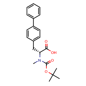 Chemical structure of N-Boc-N-methyl-3-(biphenyl-4-yl)-D-alanine , CAS 193085-61-9, AChemBlock M22850