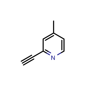 Chemical structure of 2-Ethynyl-4-methylpyridine , CAS 30413-54-8, AChemBlock M22852