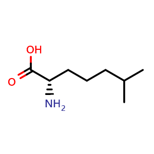 Chemical structure of (2S)-2-Amino-6-methylheptanoic acid , CAS 31872-99-8, AChemBlock M22853