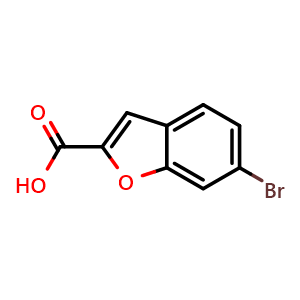 Chemical structure of 6-Bromo-2-benzofurancarboxylic acid , CAS 439107-94-5, AChemBlock M22855