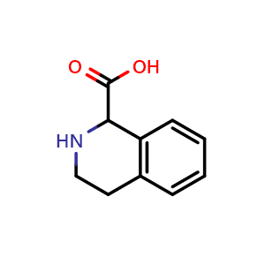 Chemical structure of 1,2,3,4-Tetrahydro-1-isoquinolinecarboxylic acid , CAS 41034-52-0, AChemBlock M22863