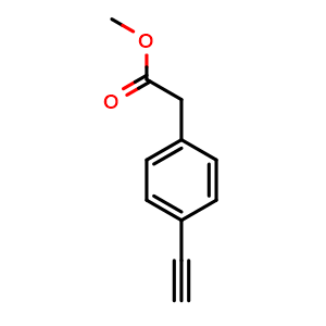 Chemical structure of 4-Ethynyl-benzeneacetic acid Methyl ester , CAS 154498-13-2, AChemBlock M22867