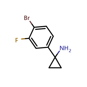 Chemical structure of 1-(4-Bromo-3-fluorophenyl)cyclopropanamine , CAS 1260887-57-7, AChemBlock M22884