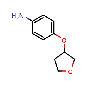 Chemical structure of 4-[(Tetrahydrofuran-3-yl)oxy]aniline , CAS 307309-28-0, AChemBlock M22893