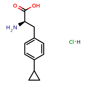 Chemical structure of 4-Cyclopropyl-D-phenylalanine hydrochloride , CAS 1567872-63-2, AChemBlock M22939
