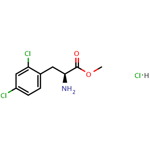 Chemical structure of 2,4-Dichloro-L-phenylalanine Methyl ester hydrochloride , CAS 710944-02-8, AChemBlock M22978