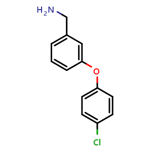 Chemical structure of 3-(4-Chlorophenoxy)benzylamine , CAS 154108-30-2, AChemBlock M22993