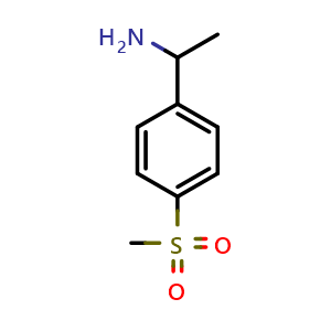 Chemical structure of 1-[4-(Methylsulfonyl)phenyl]ethanamine , CAS 387350-90-5, AChemBlock M22999
