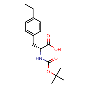 Chemical structure of N-Boc-4-ethyl-D-phenylalanine , CAS 261380-34-1, AChemBlock M23021