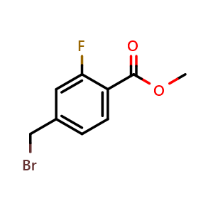 Chemical structure of Methyl 4-(bromomethyl)-2-fluorobenzoate , CAS 85070-57-1, AChemBlock M23030
