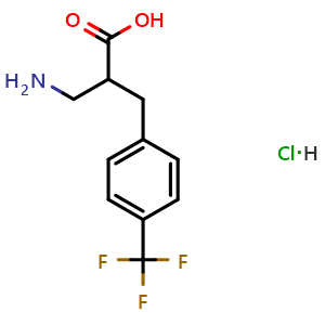 Chemical structure of 3-Amino-2-(4-trifluoromethylbenzyl)propanoic acid hydrochloride , CAS 910443-97-9, AChemBlock M23055