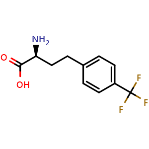 Chemical structure of (S)-a-Amino-4-(trifluoromethyl)benzenebutanoic acid , CAS 1260607-82-6, AChemBlock M23074