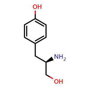 Chemical structure of D-Tyrosinol , CAS 58889-64-8, AChemBlock M23085