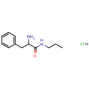 Chemical structure of a-Amino-N-propylbenzenepropanamide hydrochloride , CAS 60322-30-7, AChemBlock M23090