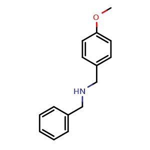 Chemical structure of N-Benzyl-4-methoxybenzylamine , CAS 14429-02-8, AChemBlock M23092