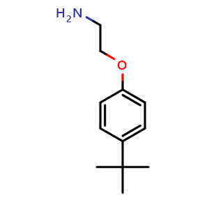 Chemical structure of 2-(4-tert-Butylphenoxy)ethanamine , CAS 50634-73-6, AChemBlock M23093
