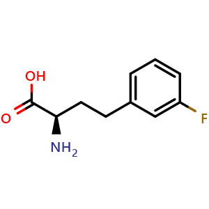 Chemical structure of (R)-3-Fluorohomophenylalanine , CAS 1260618-48-1, AChemBlock M23097