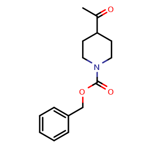 Chemical structure of 1-Cbz-4-acetylpiperidine , CAS 160809-34-7, AChemBlock M23102