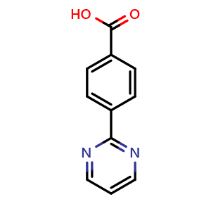 Chemical structure of 4-Pyrimidin-2-yl-benzoic acid , CAS 199678-12-1, AChemBlock M23133