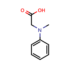 Chemical structure of 2-[Methyl(phenyl)amino]acetic acid , CAS 40643-55-8, AChemBlock M23149