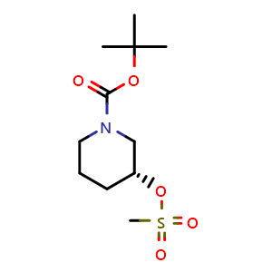 Chemical structure of (R)-1-Boc-3-mesyloxyl-piperidine , CAS 404577-34-0, AChemBlock M23169