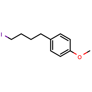 Chemical structure of 1-(4-Iodobutyl)-4-methoxybenzene , CAS 73515-08-9, AChemBlock M23184