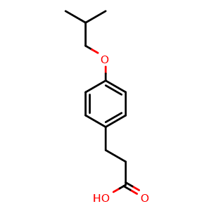Chemical structure of 3-(4-Isobutoxyphenyl)propanoic acid , CAS 872783-68-1, AChemBlock M23187