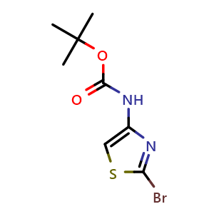 Chemical structure of 2-Bromo-4-(Boc-amino)thiazole , CAS 1245647-95-3, AChemBlock M23191