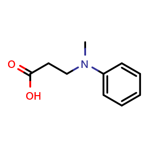 Chemical structure of N-Methyl-N-phenyl-b-alanine , CAS 3334-56-3, AChemBlock M23204