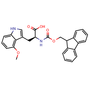 Chemical structure of N-Fmoc-4-methoxy-L-tryptophan , CAS 1205553-56-5, AChemBlock M23218