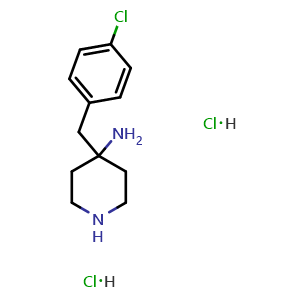 Chemical structure of 4-(4-Chlorobenzyl)-4-piperidinamine Dihydrochloride , CAS 885653-43-0, AChemBlock M23228
