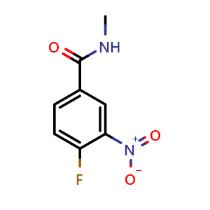 Chemical structure of 4-Fluoro-N-methyl-3-nitro-benzamide , CAS 475216-25-2, AChemBlock M23231