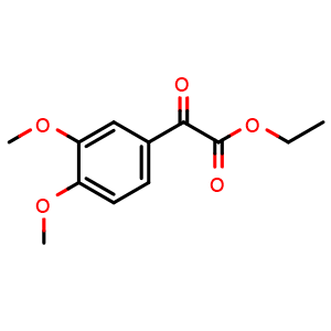 Chemical structure of Ethyl 2-(3,4-dimethoxyphenyl)-2-oxoacetate , CAS 40233-98-5, AChemBlock M23248