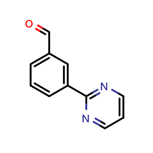 Chemical structure of 3-(Pyrimidin-2-yl)benzaldehyde , CAS 263349-22-0, AChemBlock M23258